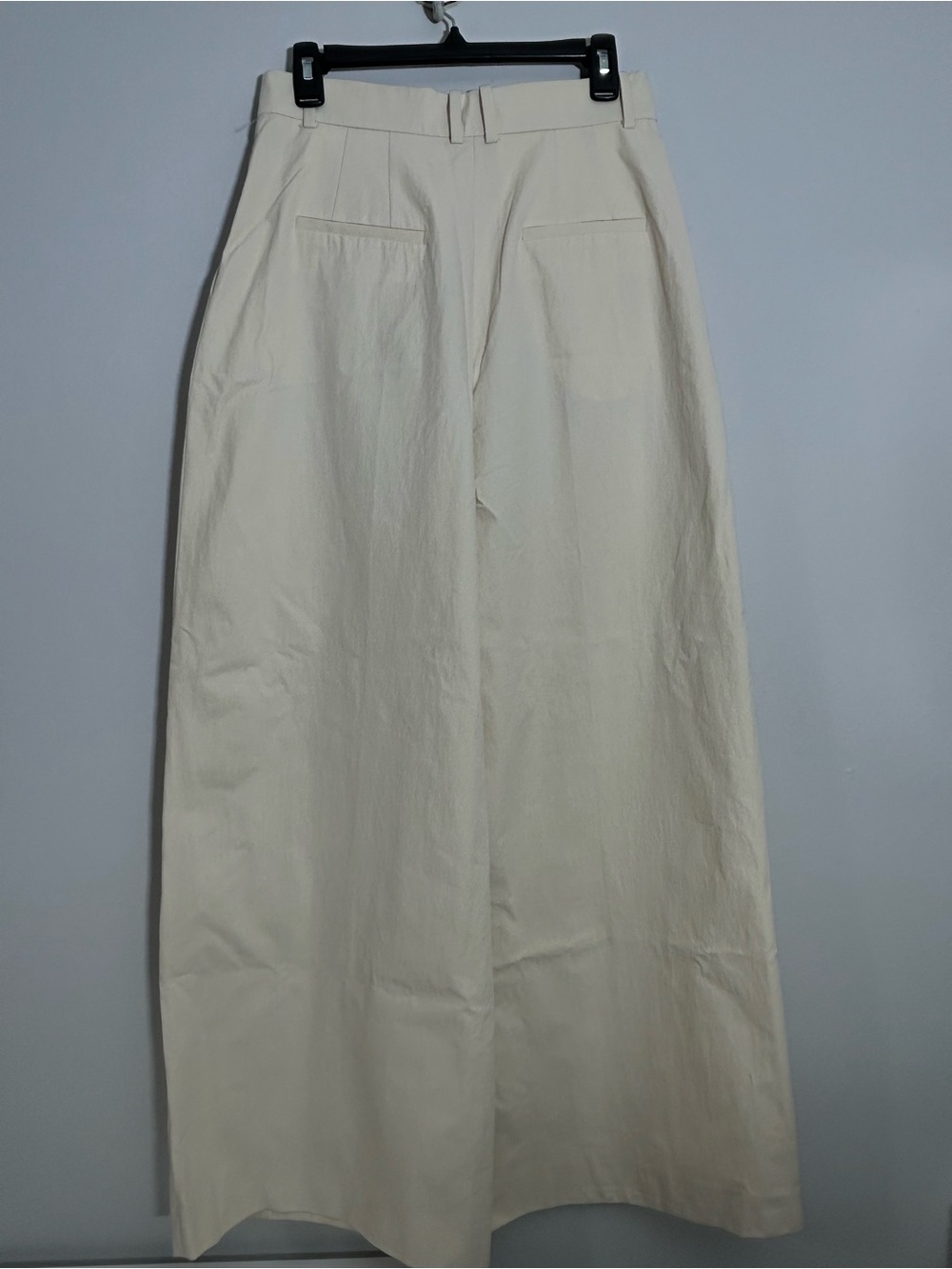 Zara Wide Leg Pants in Light Cream Zip Closure Front pockets Size M - Picture 3 of 13